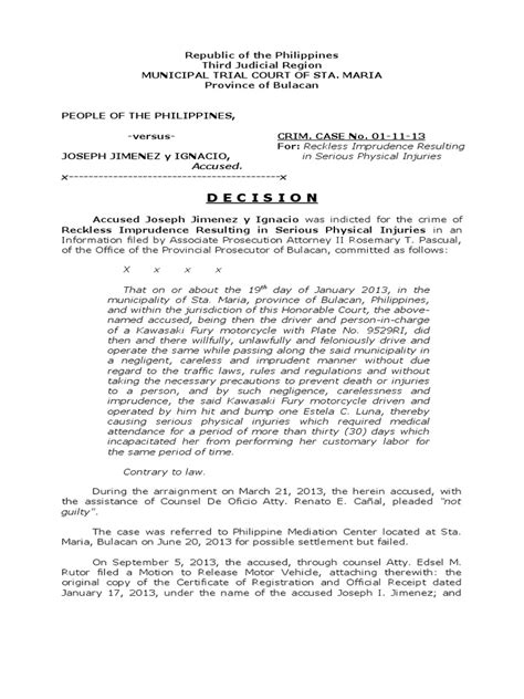 reckless imprudence resulting to physical injuries|G.R. No. 235573 .
